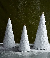 Mud Pie Holiday Collection White Velvet Decorative Tree Set