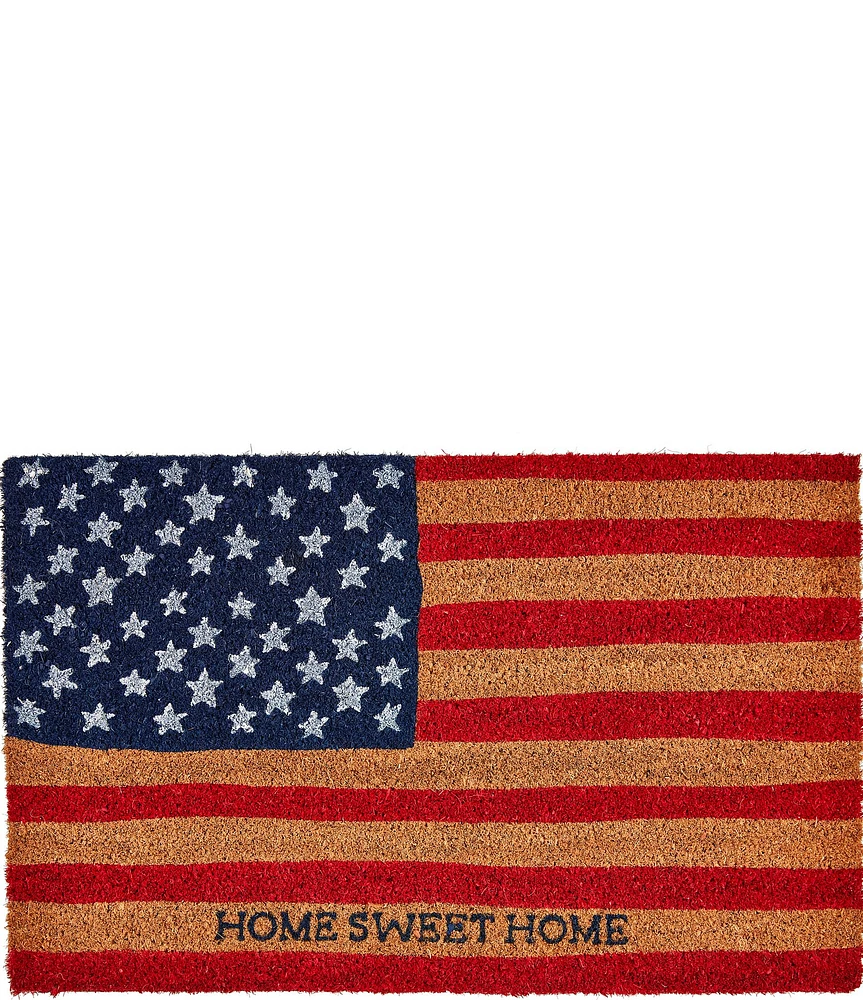 Mud Pie Home Sweet Home American Flag Coir Door Mat