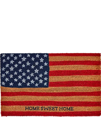 Mud Pie Home Sweet Home American Flag Coir Door Mat