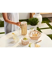 Mud Pie In The Garden Acrylic Woven Pitcher & Glass Set