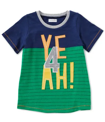 Mud Pie Little Boys 4T Short-Sleeve 4th Birthday Yeah T-Shirt