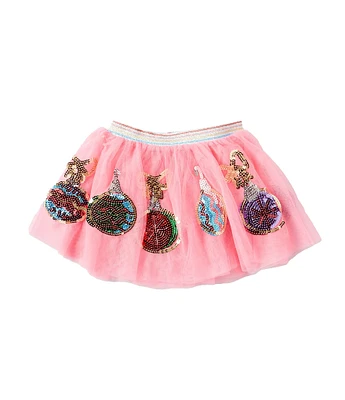 Mud Pie Little Girls 3T-5T Sequin-Ornament Mesh Tutu Skirt