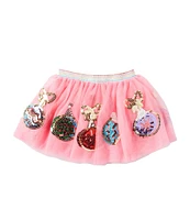 Mud Pie Little Girls 3T-5T Sequin-Ornament Mesh Tutu Skirt