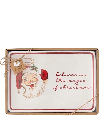 Mud Pie #double;Magic of Christmas#double; Vintage Santa Sentiment Plate