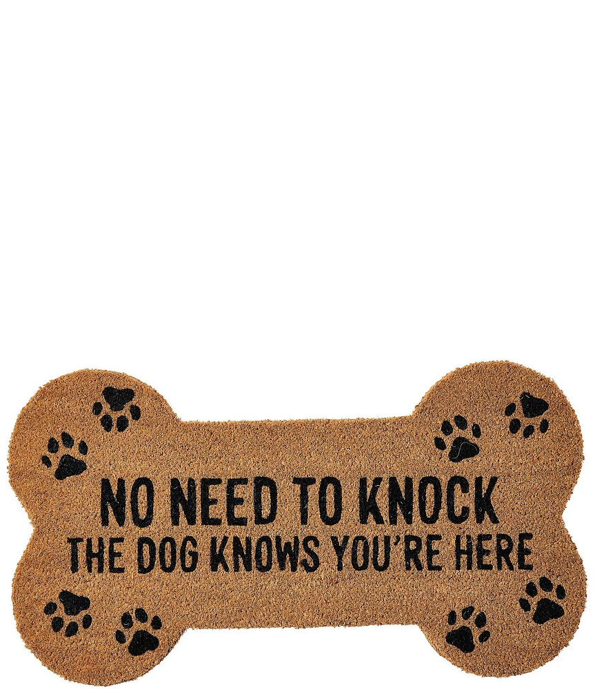 Mud Pie No Need To Knock Bone Shaped Coir Door Mat