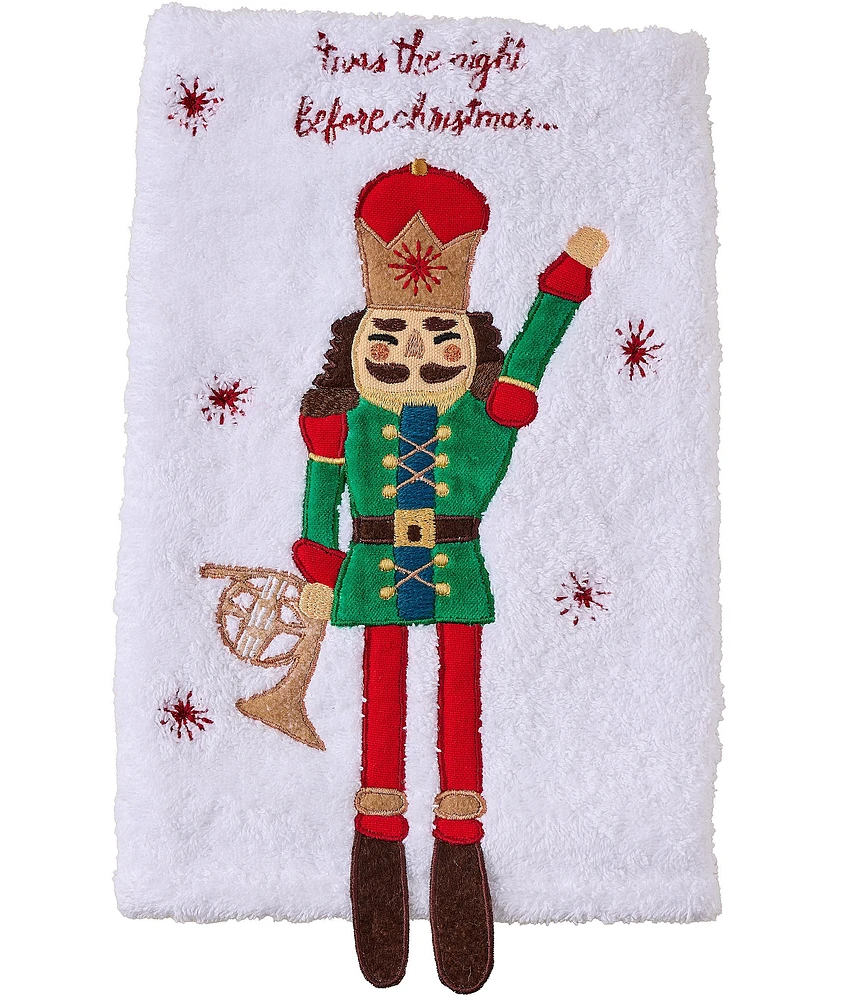 Mud Pie Nutcracker Dangle Leg Decorative Terry Hand Towel