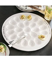 Mud Pie Round Devil Made Me Do It Egg Platter Serving Set