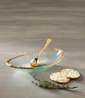 Mud Pie Silver Bell Gold Edge Dip Bowl Set