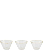 Mud Pie Silver Bell Gold Edge Tidbit Ramekin Set