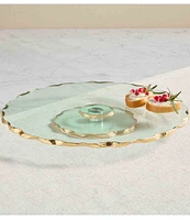 Mud Pie Silver Bells Gold Edge Lazy Susan