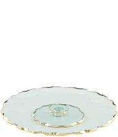 Mud Pie Silver Bells Gold Edge Lazy Susan