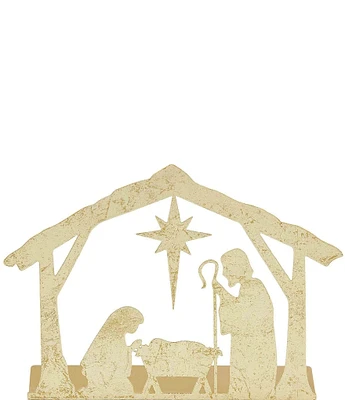 Mud Pie Silver Bells Gold Nativity Display