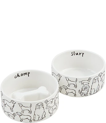 Mud Pie Slow Feeder Dog Bowl Set