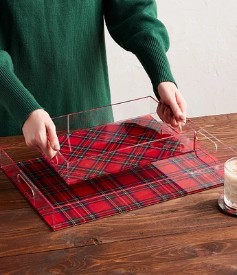 Mud Pie Tartan and Plaid Acrylic Nesting Trays, Set of 2