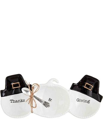 Mud Pie Thanksgiving Pilgrim Tidbit Dish Set