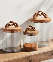 Mud Pie Twisted Handle Glass Canister Set