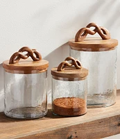 Mud Pie Twisted Handle Glass Canister Set