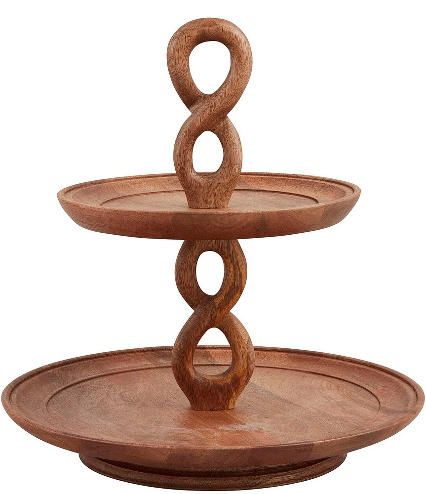 Mud Pie Twisted Handle Tiered Server - 14#double;