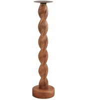 Mud Pie Twisted Wood Candlestick