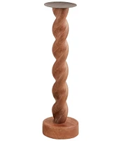 Mud Pie Twisted Wood Candlestick