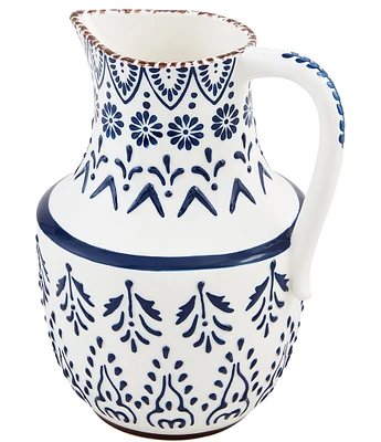 Mud Pie Valencia Blue Floral Pitcher