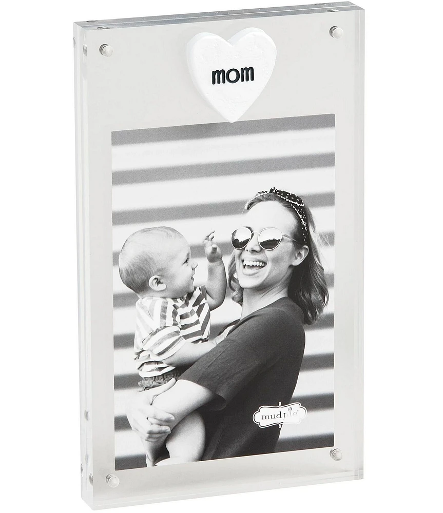 Mud Pie We Are Family Acrylic Mom Plaque Picture Frame