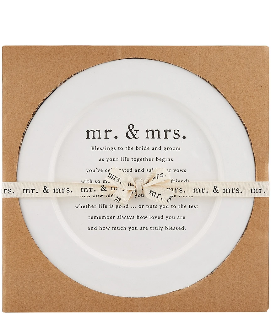 Mud Pie Mr. & Mrs. Wedding Blessing Round Platter