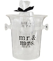 Mud Pie Wedding Mr & Mrs Ice Bucket & Glass Set
