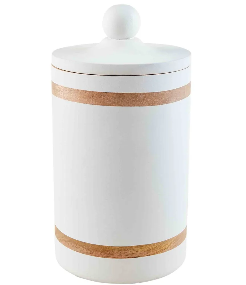 Mud Pie White House Wood Strap Canister