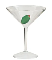 Mud Pie Wine O'Clock Olive Icon Martini Glass