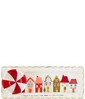 Mud Pie Winter Wonderland Christmas Village Tray & Dip Set