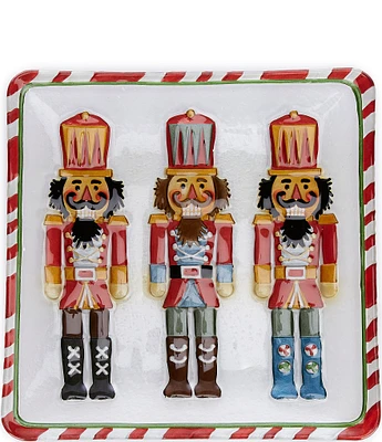 Mud Pie Winter Wonderland Nutcracker Glass Platter