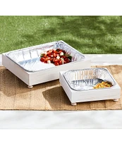 Mud Pie Wood Aluminum Pan Holder Set