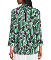 Multiples Knit Stripe Multi Long Sleeve Open-Front Matching Tank Top Set