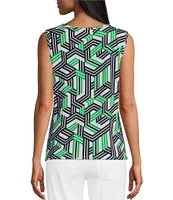 Multiples Knit Stripe Multi Long Sleeve Open-Front Matching Tank Top Set