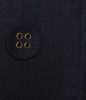Multiples Linen-Blend Stand Collar 3/4 Flounce Sleeve Open Front Jacket
