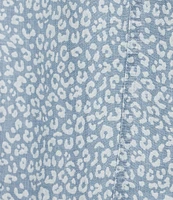 Multiples Lyocell Printed Point Collar 3/4 Flounce Sleeve Button Front Peplum Jacket