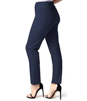 Slimsation® by Multiples Petite Size Solid Pull-On Easy Fit Knit Straight Leg Ankle Pants