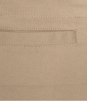 Multiples Petite Size Stretch Twill Fitted Rick-Rack Hem Detail Pull-On Pants