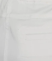Multiples Petite Size Stretch Twill Fitted Rick-Rack Hem Detail Pull-On Pants