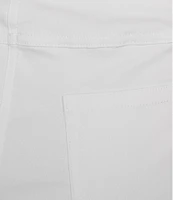 Slimsation® by Multiples Petite Size Wide Waistband Pull-On Plain Weave Ankle Pants