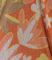 Multiples Plus Size Onionskin Melon Print Shawl Neck 3/4 Flounce Sleeve Open-Front Jacket