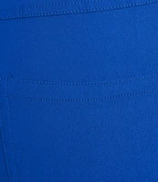 Multiples Plus Size Solid Straight Ladder Hem Pull-On Twill Crop Pants