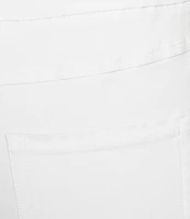 Multiples Plus Size Solid Straight Ladder Hem Pull-On Twill Crop Pants