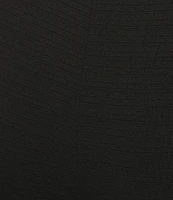 Multiples Plus Size Solid Stripe Jacquard Straight Leg Pull-On Pants