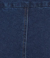 Multiples Plus Size Stretch Denim Wide Waistband Triple Fringe Hem Pull-On Jeans