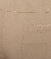 Multiples Plus Size Stretch Twill Straight Leg Fitted Cropped Pull-On Pants