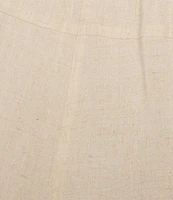 Multiples Plus Size Textured Slub Woven Straight Leg Elastic Drawstring Waist Pull-On Pants