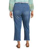 Multiples Plus Size Wide Leg Pull-On Cropped Denim Jeans