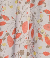 Multiples Plus Size Woven Leaf Print Point Collar 3/4 Turn-Up Sleeve Button Front Fitted Shirt